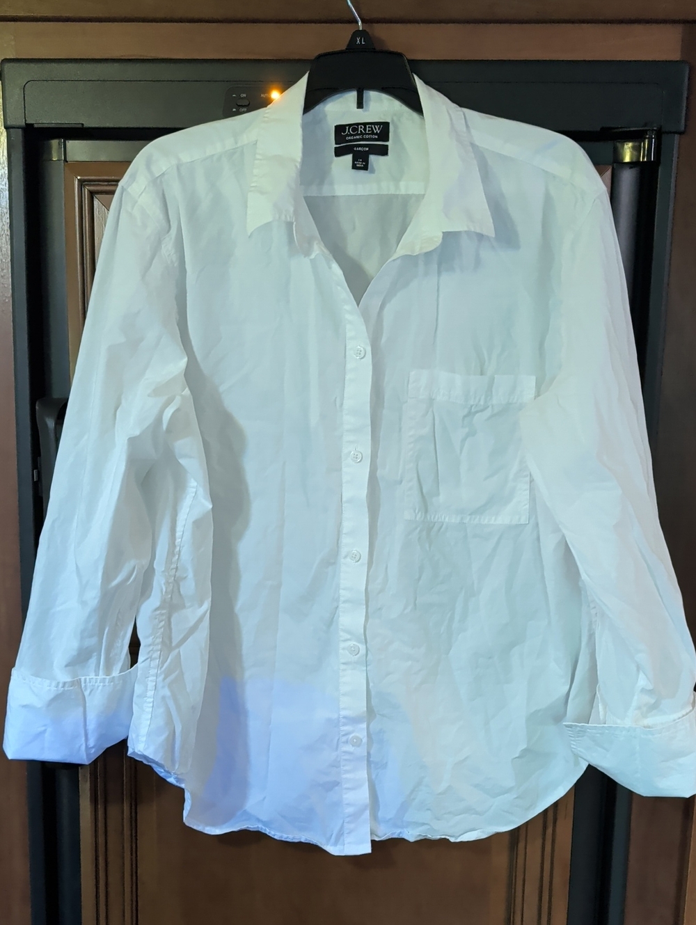 J. Crew Women's Classic White Button-Up Shirt Organic Cotton